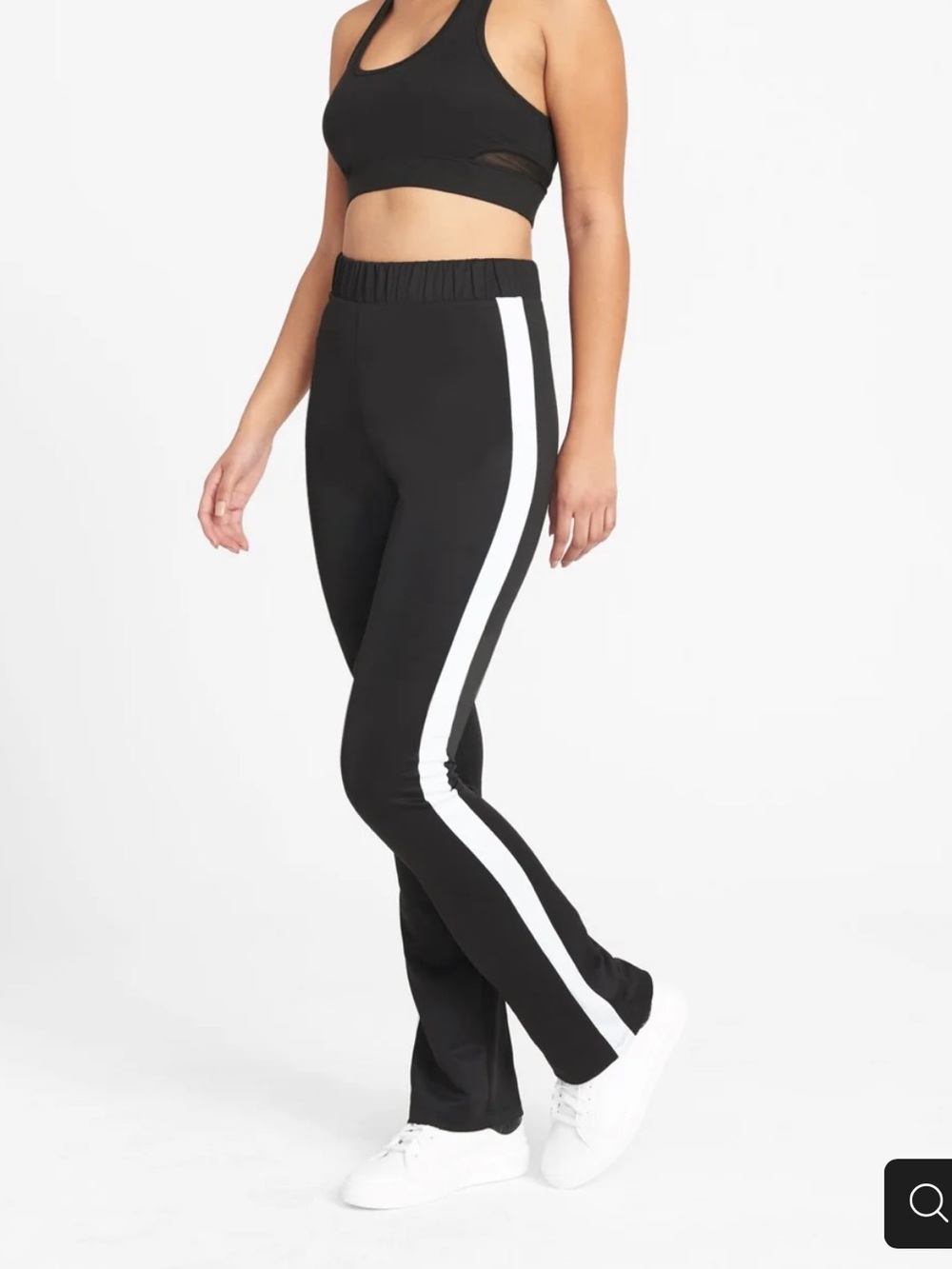Alloy Apparel Black Athletic Track Pants with White Side Stripe